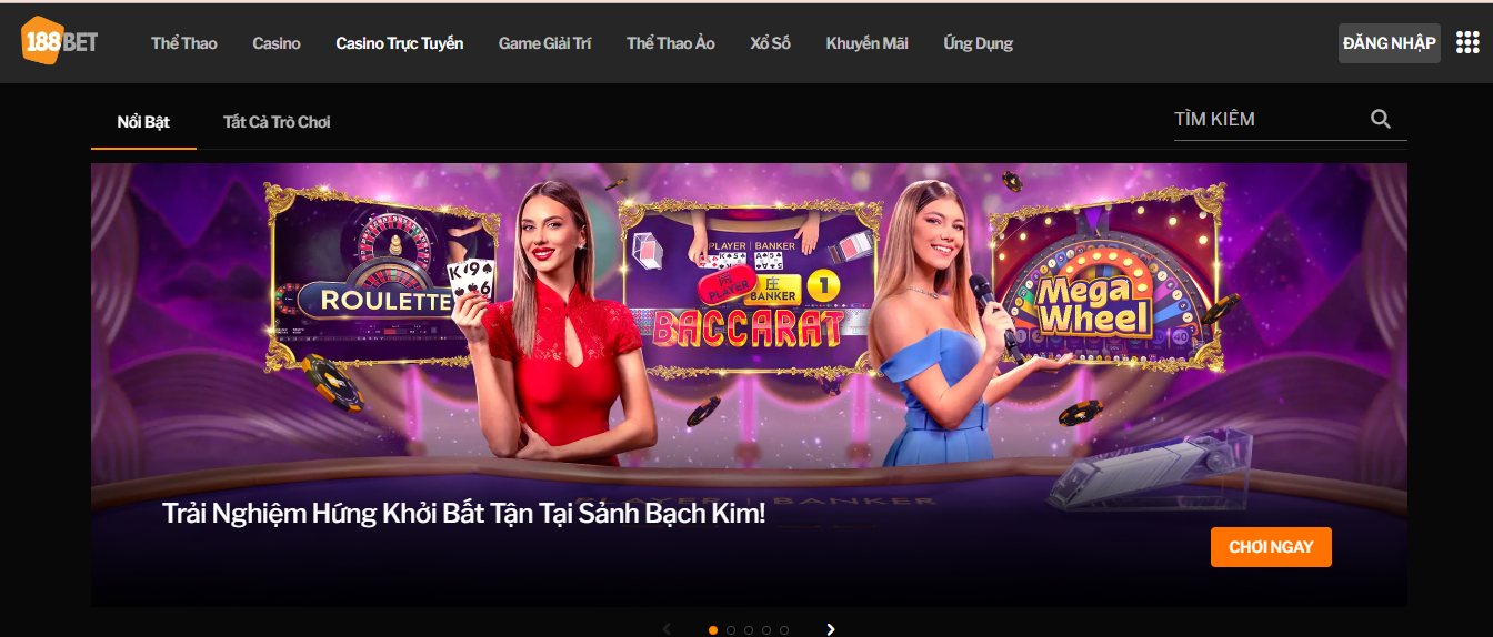 Sảnh casino tại 188BET